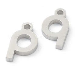 変色しない304ステンレススチールチャーム  ギリシャ語のアルファベット  ステンレス鋼色  文字.r  12x6.5x1.5mm  穴：1.5mm&nbsp;STAS-G244-01R
