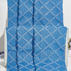綿の菱形模様の繊維  デニム繊維  服装アクセサリー  スチールブルー  1500x0.8mm&nbsp;AJEW-WH0481-660
