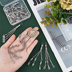 12Pcs 6 Style Tibetan Style Alloy Curb Chain Tassel Big Pendants&nbsp;FIND-CA0006-72