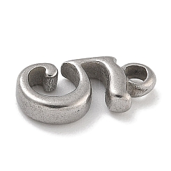 変色防止304ステンレススチールチャーム  5のチャーム  ステンレス鋼色  13.5x6.5x2.7mm  穴：1.8mm&nbsp;STAS-D197-03P