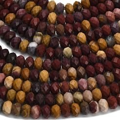天然石モッカイトビーズ連売り  多面カット  ロンデル  8x5.5mm  穴：1.2mm  約69個/連  15.16''（38.5センチメートル）&nbsp;G-Z111-A49