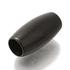 304ステンレススチールヨーロピアンビーズ  大穴ビーズ  バレル  ブラック  19.5x10mm  穴：6mm&nbsp;STAS-G350-01G-EB