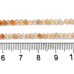 Natural Yellow Hematoid Quartz/Golden Healer Quartz Beads Strands&nbsp;G-B090-A09-02