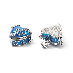 Enamel Heart Rack Plating Brass Prayer Box Pendants&nbsp;KK-L101-02C