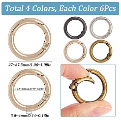 24pcs 4 colors Zinc Alloy Spring Gate Rings&nbsp;FIND-SP0001-54