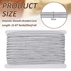 20M Polyester Metallic Braided Cord&nbsp;OCOR-BC0008-97A