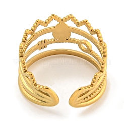 Ion Plating(IP) 304 Stainless Steel Open Cuff Ring&nbsp;RJEW-A043-02G