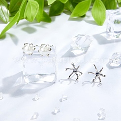 925スターリングシルバー製スタッドピアスパーツ  プラスチック製のピアスキャッチで  銀  トレイ：8.5x9.5mm  11x13mm  ピン：0.8mm  2ペア&nbsp;STER-DC0001-48