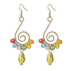 Vortex Spiral Glass Dangle Earrings&nbsp;EJEW-JE06861