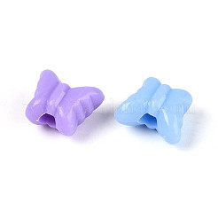 プラスチック蝶のビーズ  ミックスカラー  10x12x7mm  穴：3mm  約1428個/500g&nbsp;KY-T041-27M