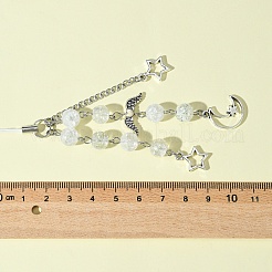 ガラス＆合金製携帯ストラップ  アンティークシルバー  14.5cm&nbsp;HJEW-FS00007
