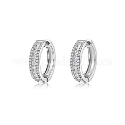 女性用スターリングシルバー製モアッサナイトフープピアス925点  銀  19x5.1mm&nbsp;BC8310