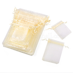 60Pcs 6 Styles Rectangle Organza Bags Jewellery Storage Pouches Wedding Favour Party Mesh Drawstring Gift Bags&nbsp;OP-TA0001-09