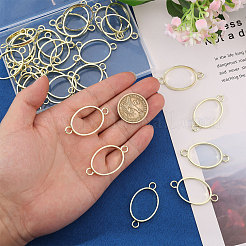 32Pcs Alloy Oval Open Back Bezel Connector Charms&nbsp;FIND-CA0011-77LG