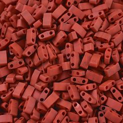 MIYUKIハーフティラビーズ  日本製シードビーズ  2の穴  （htl2315)マット不透明なテラコッタ  5x2.3x1.9mm  穴：0.8mm  約2500個/100g&nbsp;SEED-J020-HTL2315