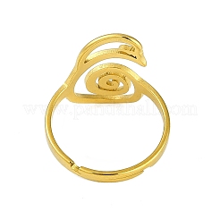 女性用ステンレススチール調節可能リング201個  18KGP本金メッキ  18.5mm  内径：18mm&nbsp;RJEW-M008-02G