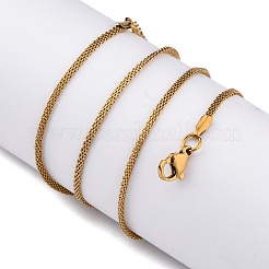 304 Stainless Steel Mesh Chain Necklaces for Women Men&nbsp;NJEW-P321-01G