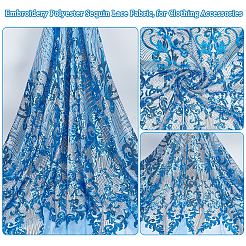 Embroidery Polyester Sequin Lace Fabric&nbsp;DIY-WH0028-36