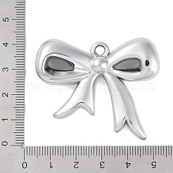 CCBプラスチックペンダント  蝶結び  プラチナ  40x49x11mm  穴：3.5mm&nbsp;CCB-Z001-02P-03