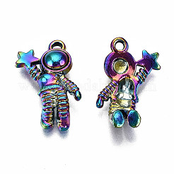 レインボーカラーアロイペンダント  カドミウムフリー＆鉛フリー  宇宙人  19.5x13.5x5mm  穴：1.4mm&nbsp;PALLOY-S180-070-RS