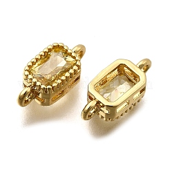 Real 18K Gold Plated Brass Micro Pave Cubic Zirconia Links Connectors&nbsp;ZIRC-L100-009G-05