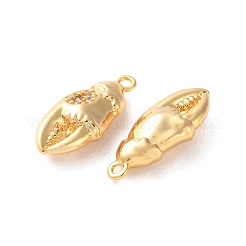 Brass Micro Pave Clear Cubic Zirconia Pendants&nbsp;KK-L221-004G