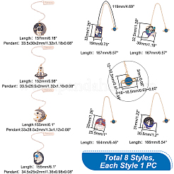 8Pcs 8 Style Alloy Enamel Astronaut Bookmark&nbsp;AJEW-PH0004-34