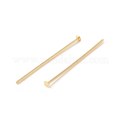 真鍮製平頭ピン  長持ちメッキ  カドミウムフリー＆鉛フリー  18KGP本金メッキ  25mm  ヘッド：1.7mm  ピン：0.6mm  22ゲージ&nbsp;KK-WH0058-03B-G01