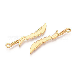 304ステンレスペンダント  だんびら  イオンプレーティング（ip）  18KGP本金メッキ  48x10x3mm  穴：2.2mm&nbsp;STAS-N114-62G