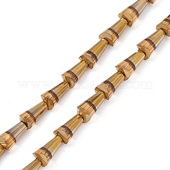 電気メッキガラスビーズセット  半分虹メッキ  多面カットコーン  ミックスカラー  7.5~8x4~4.5mm  穴：0.8mm  約34~35個/連  11.42~11.81インチ（29~30cm）&nbsp;EGLA-L034-HR