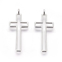 合金のチベット風チャーム  カドミウムフリー＆鉛フリー  クロス  プラチナ  37.62x16mm  穴：2mm&nbsp;PALLOY-A11-2622-N-LF