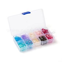 300個の透明スプレー塗装ガラスチャーム  グリッターパウダー付き  蝶  ミックスカラー  9.5x11x3mm  穴：0.8mm&nbsp;GLAA-LS0001-02