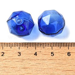 透明ガラスビーズ  多面カット  ラウンド  ブルー  16x15.5x17mm  穴：1.6mm&nbsp;X1-GLAA-A041-01B-07