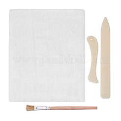 製本キット  コットンメッシュ生地を含む  DIY工芸品  プラスチック製のレターオープナーナイフツールとクリーニングブラシ付き  ホワイト  3000x400x0.4mm  2pc&nbsp;AJEW-PH0011-94A