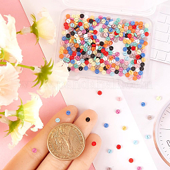 ミニ樹脂ボタン12色120個  2穴人形bjd衣服アクセサリー  フラットラウンド  ミックスカラー  3x1mm  穴：0.5mm  10個/カラー&nbsp;FIND-GF0009-96