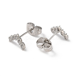Brass Rhinestone Stud Earrings&nbsp;EJEW-Z021-32P