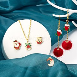 18Pcs 9 Style Real 14K Gold Plated 316 Surgical Stainless Steel Enamel Charms&nbsp;STAS-LS0001-41