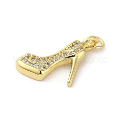Rack Plating Brass Micro Pave Cubic Zirconia Pendants&nbsp;KK-C052-31G