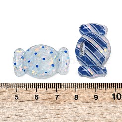 クリア樹脂カボション  スパンコール入り  キャンディ  18~18.5x29.5~30x6.5~7mm&nbsp;FIND-Z077-14F