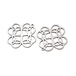 中空201ステンレスペンダント  クローバーチャーム  ステンレス鋼色  27.5x26.5x1mm  穴：1.4mm&nbsp;LS-STAS-I364-17P