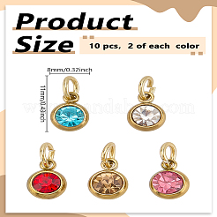 10Pcs 5 Colors 304 Stainless Steel Charms&nbsp;PALLOY-LP00007