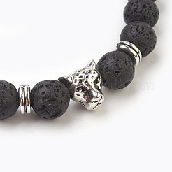 Natural Lava Rock Beads Stretch Bracelets&nbsp;BJEW-JB03850-04