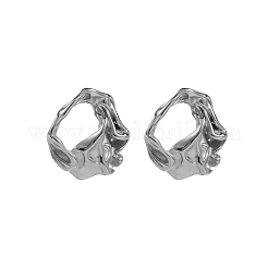 304ステンレススチールスタッドピアス  異形  ステンレス鋼色  27x25mm&nbsp;STAS-OY003-56P