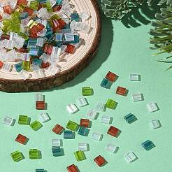 4 Colors Christmas 2-Hole Square Glass Seed Beads&nbsp;SEED-X0058-10