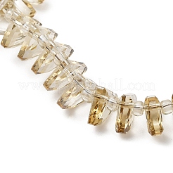 透明電気メッキガラスビーズ連売り  多面カット  ファン  ナバホホワイト  8x10x3mm  穴：1mm  約100個/連  19.29''（49センチメートル）&nbsp;EGLA-S176-05A-B14