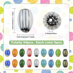 54Pcs 9 Colors Handmade Millefiori Lampwork Beads&nbsp;LAMP-YW0004-20