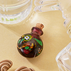 Handmade Lampwork Perfume Bottle Pendants&nbsp;LAMP-TADJ0001-05B