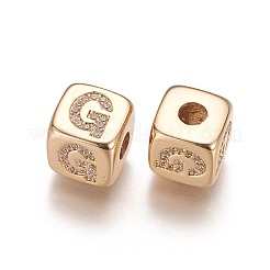 Brass Micro Pave Cubic Zirconia Beads&nbsp;KK-K238-16G-G