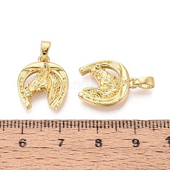 真鍮チャーム  馬と蹄鉄のチャーム  18KGP本金メッキ  16.5x14x3mm  穴：4.5x2.5mm&nbsp;KK-Q073-05P