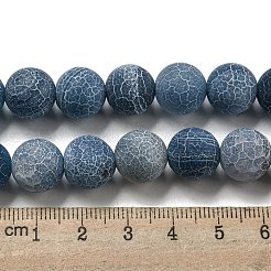 天然石風化瑪瑙ビーズ連売り  ラウンド  染め＆加熱  スチールブルー  12mm  穴：1.6mm  約31個/連  14.76''（37.5センチメートル）&nbsp;G-P538-A01-09